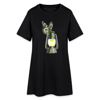 Schmetterling Laterne - Frauen T-Shirt-Kleid - Schwarz - Vorne
