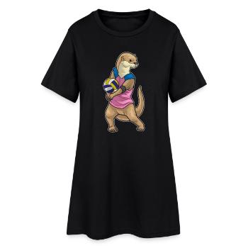Otter Joueur de volley-ball Volley-ball - Robe T-shirt Femme - noir - Devant