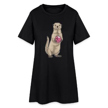 Otter Bowling Boule de bowling - Robe T-shirt Femme - noir - Devant