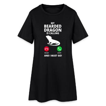 Bartagame Anruf - Frauen T-Shirt-Kleid - Schwarz - Vorne