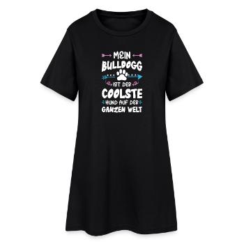 bulldog hund spruch - Frauen T-Shirt-Kleid - Schwarz - Vorne