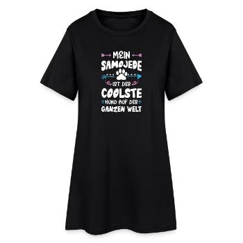 samojede hund spruch - Frauen T-Shirt-Kleid - Schwarz - Vorne
