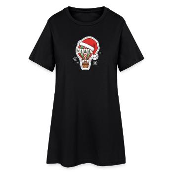 Montgolfière avec design de chapeau de Noël - Robe T-shirt Femme - noir - Devant