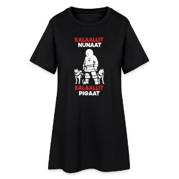 Grönland Design - Kalaallit Nunaat - Frauen T-Shirt-Kleid - Schwarz - Vorne