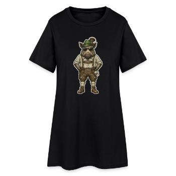 Jardin à bière Wildschwein Jäger Alpen - Robe T-shirt Femme - noir - Devant