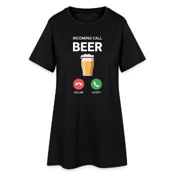 Bier Incoming Call Beer JGA Herren Männerabend - Women’s T-Shirt Dress - black - Front