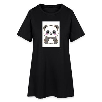 Panda kawaï  - Robe T-shirt Femme - noir - Devant