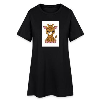 Girafon kawaï  - Robe T-shirt Femme - noir - Devant