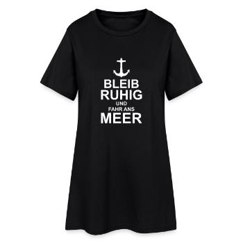 Restez calme et ancre à la mer - Robe T-shirt Femme - noir - Devant