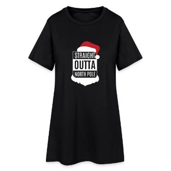 Cadeau Straight Outta Noël Pôle Nord - Robe T-shirt Femme - noir - Devant