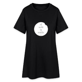 et voila la realite (Farben Änderbar) - Frauen T-Shirt-Kleid - Schwarz - Vorne