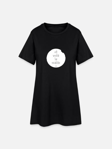 et voila la realite (Farben Änderbar) - Frauen T-Shirt-Kleid - Schwarz