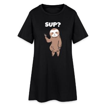 Paresseux Cool Dicton Animal Zoo Jungle Jungle - Robe T-shirt Femme - noir - Devant