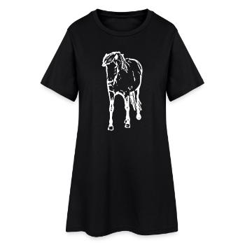 Chevaux T-shirt Cadeau Cavalier - Robe T-shirt Femme - noir - Devant