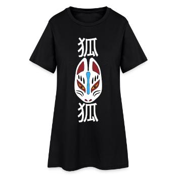 Renard japonais étrange (blanc) - Robe T-shirt Femme - noir - Devant
