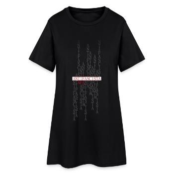 Antifascista Typo Collage rot/grau/weiß - Frauen T-Shirt-Kleid - Schwarz - Vorne