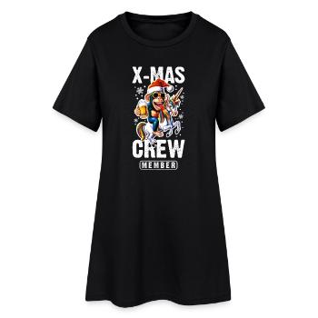 Noël Fête Crew Noël Singe Licorne - Robe T-shirt Femme - noir - Devant