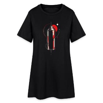 Sprühdose – Urban Street Art Design  - Frauen T-Shirt-Kleid - Schwarz - Vorne