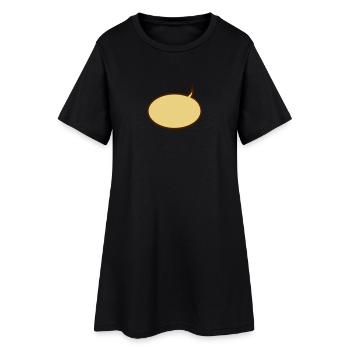 Sprechblase - Frauen T-Shirt-Kleid - Schwarz - Vorne