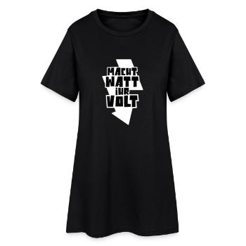 Macht Watt ihr Volt! (Geschenk) - Frauen T-Shirt-Kleid - Schwarz - Vorne