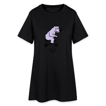 sporty bear - Robe T-shirt Femme - noir - Devant