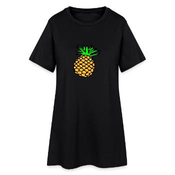 Citron, des Limone, Limette, pêche, fruit, fruits, - Robe T-shirt Femme - noir - Devant