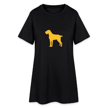 Deutsch Drahthaar - Frauen T-Shirt-Kleid - Schwarz - Vorne