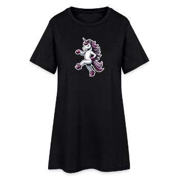 Licorne Danse Rose - Robe T-shirt Femme - noir - Devant