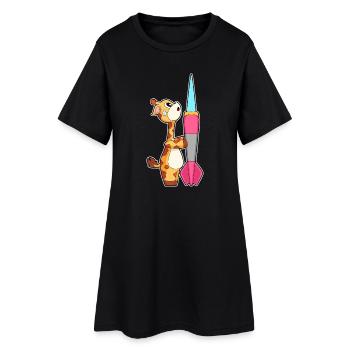 Giraffe Dart Dartpfeil Sport - Robe T-shirt Femme - noir - Devant