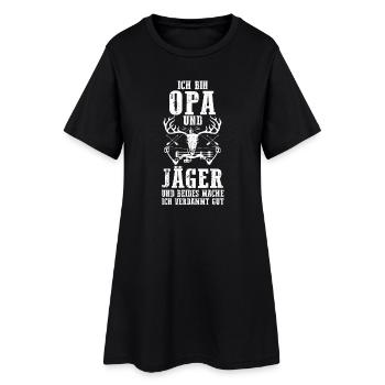 Opa Großvater Jagd Jagen Waidmann Jäger - Frauen T-Shirt-Kleid - Schwarz - Vorne