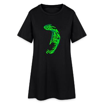 Two Color Kobra - Frauen T-Shirt-Kleid - Schwarz - Vorne