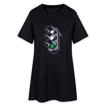 2541614 135318164 gruene Ampel - Frauen T-Shirt-Kleid - Schwarz - Vorne