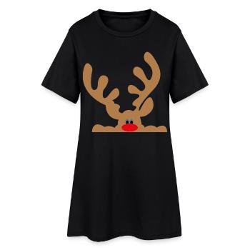 elch - Frauen T-Shirt-Kleid - Schwarz - Vorne
