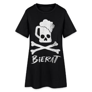 Bierat. Bier und Pirat in Einem! - Frauen T-Shirt-Kleid - Schwarz - Vorne