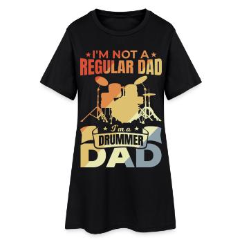 Batteur Papa - Robe T-shirt Femme - noir - Devant