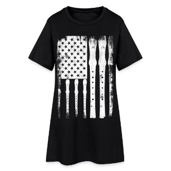 Flûte drapeau des États-Unis - Robe T-shirt Femme - noir - Devant