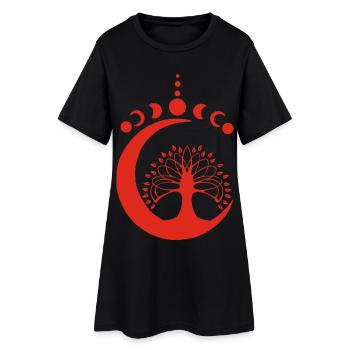 Arbre lunaire rouge - Robe T-shirt Femme - noir - Devant