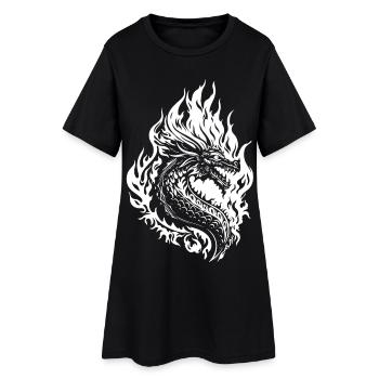 Dragon Fantaisie Dragon de Feu - Robe T-shirt Femme - noir - Devant