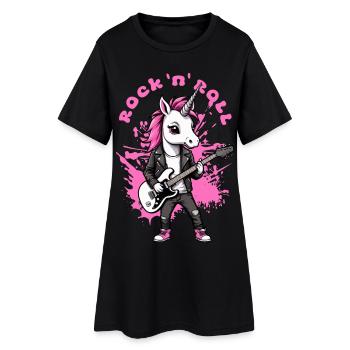 Licorne Rock 'n' Roll - Robe T-shirt Femme - noir - Devant