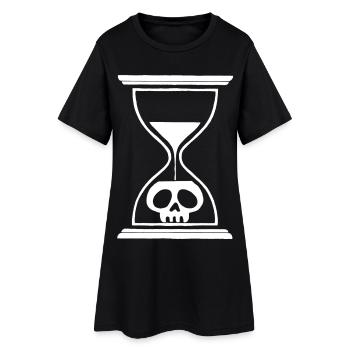 Tête de mort sablier blanc - Robe T-shirt Femme - noir - Devant