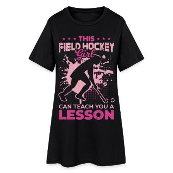 Field hockey player - Women’s T-Shirt Dress - black - Front