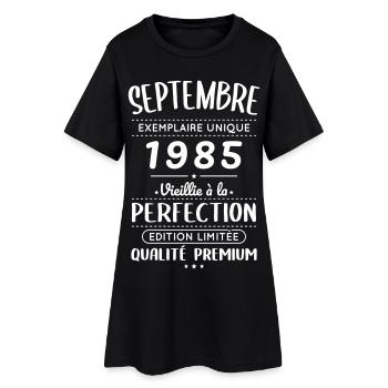 Anniversaire 40 ans - Septembre 1985 Perfection - Robe T-shirt Femme - noir - Devant