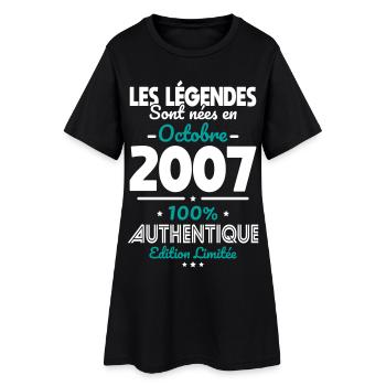 18th Birthday - Legends Born October 2007 - Women’s T-Shirt Dress - black - Front