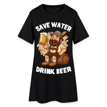 Économisez de l’eau, buvez de la bière - Sicher Wasser, trink Bier - Robe T-shirt Femme - noir - Devant