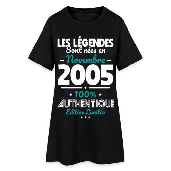 18th birthday - Legends born November 2005 - Women’s T-Shirt Dress - black - Front