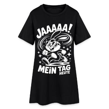 Jaaaa Mein Tag Heute Bunny Power - Frauen T-Shirt-Kleid - Schwarz - Vorne
