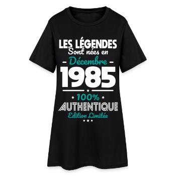 Anniversaire 40 ans - Légendes nées Décembre 1985 - Robe T-shirt Femme - noir - Devant