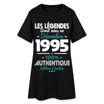 Anniversaire 30 ans - Légendes nées Décembre 1995 - Robe T-shirt Femme - noir - Devant