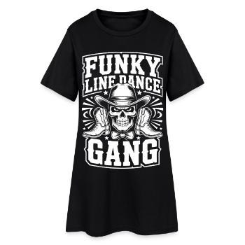 Funky Line-Dance Gang Skull - Women’s T-Shirt Dress - black - Front