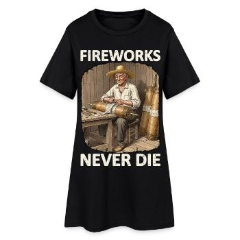 Pyro des Feux d’artifice ne meurent jamais - Robe T-shirt Femme - noir - Devant